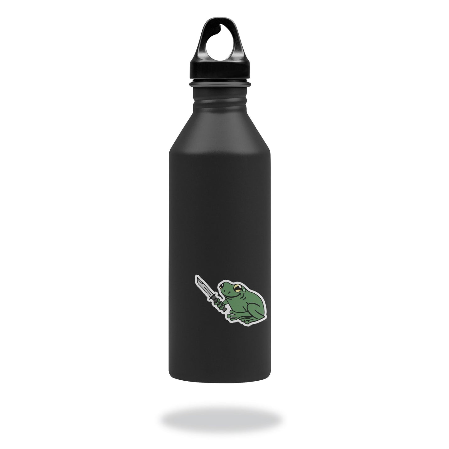 Frog with Knife Sticker | Laptop Bottle Vinyl Decal | Waterproof