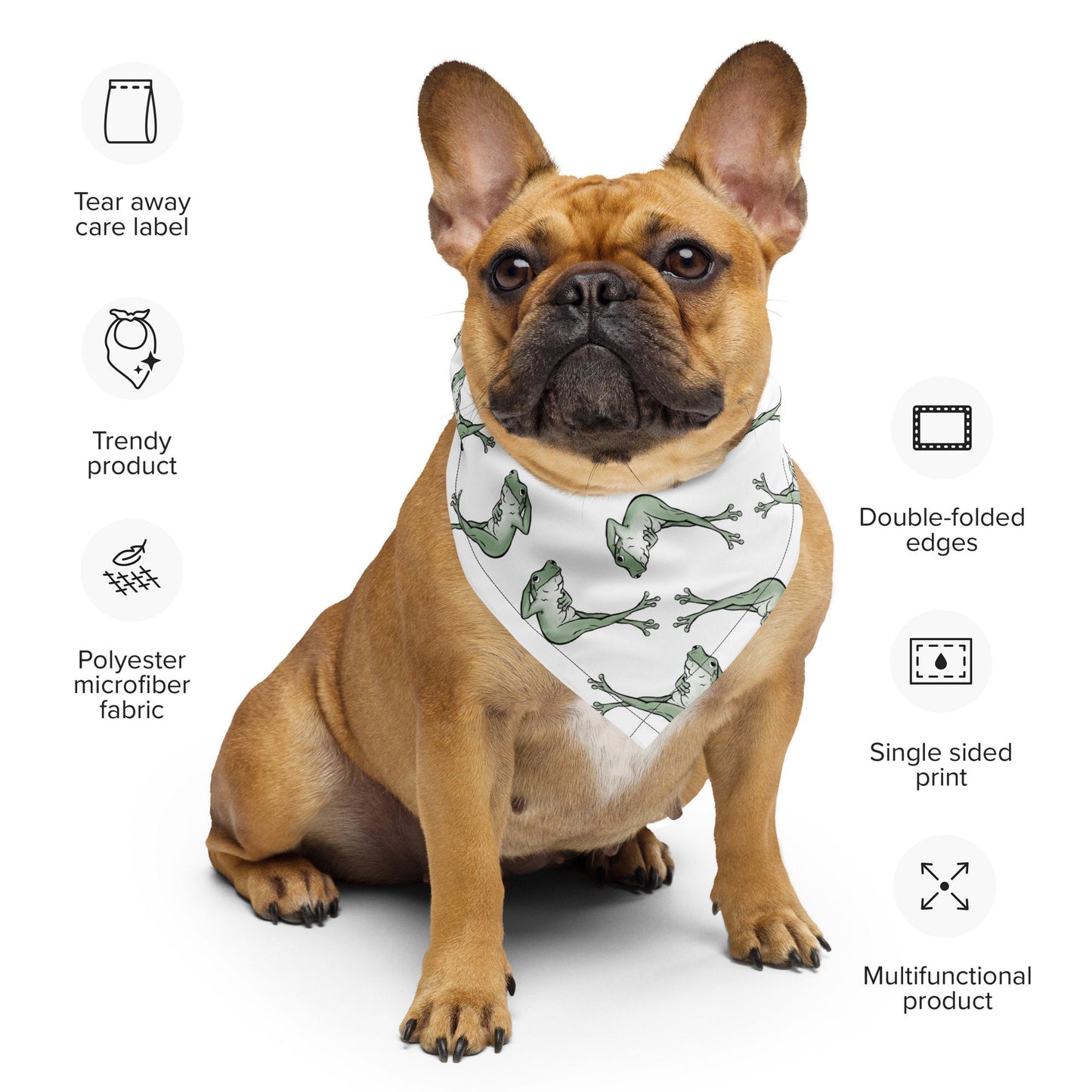 Frog Bandana | All-over print bandana | Hair Accessory | Pet Bandana | Rave Festival Wear