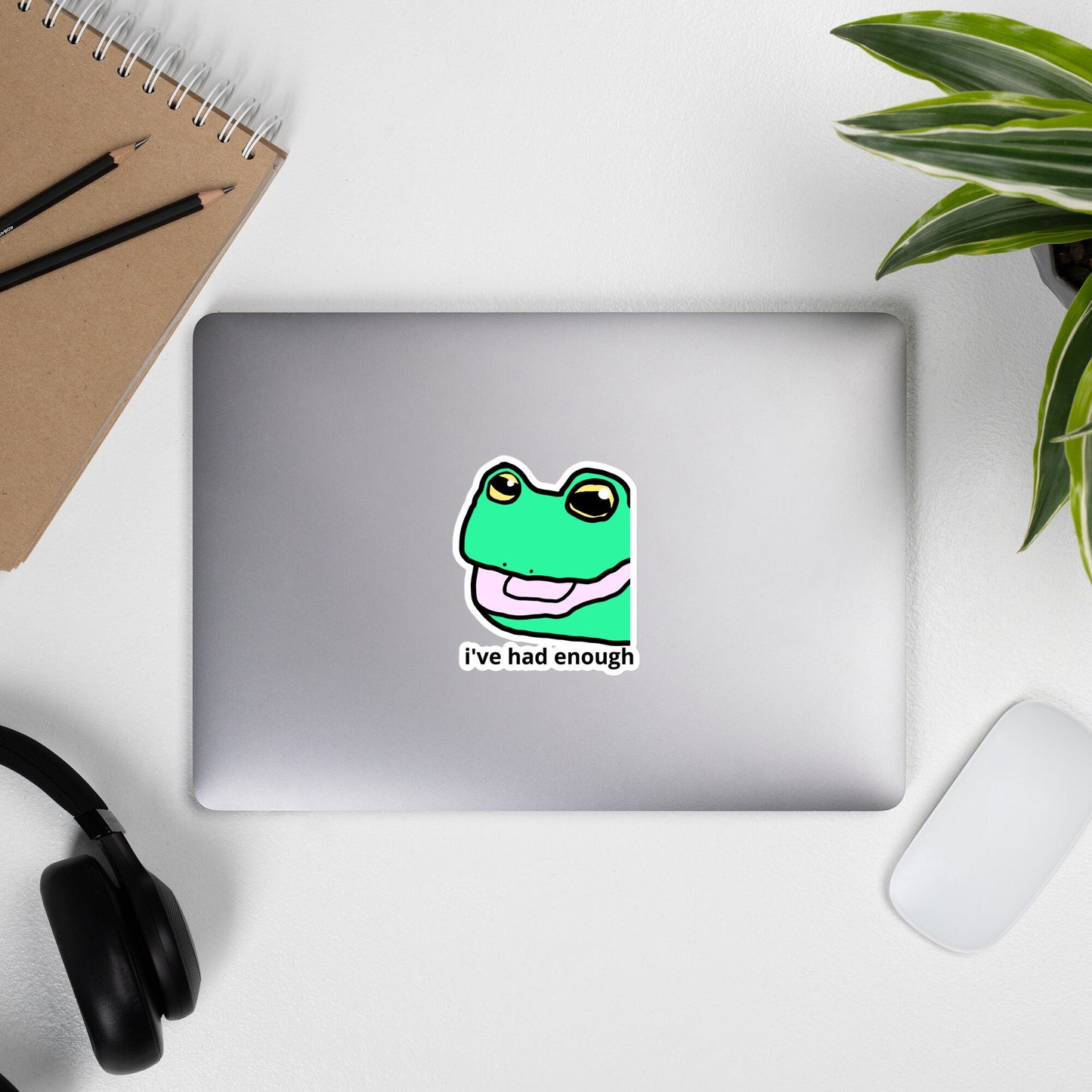 Vinyl Sticker I've had enough Frog meme Laptop Bottle Decal Waterproof