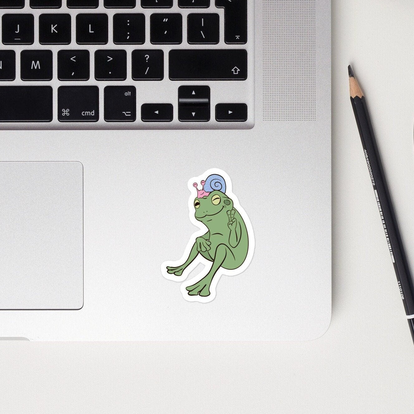 Vinyl Sticker | Frog and Snail Friend | Laptop Bottle Decal | Waterproof