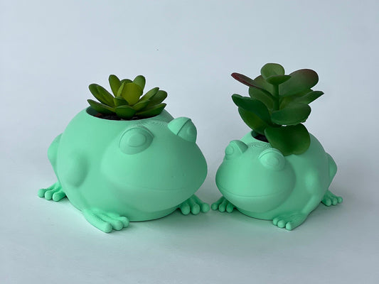 Frog Plant Pot Planter Desk Organizer Decor Office Accessory