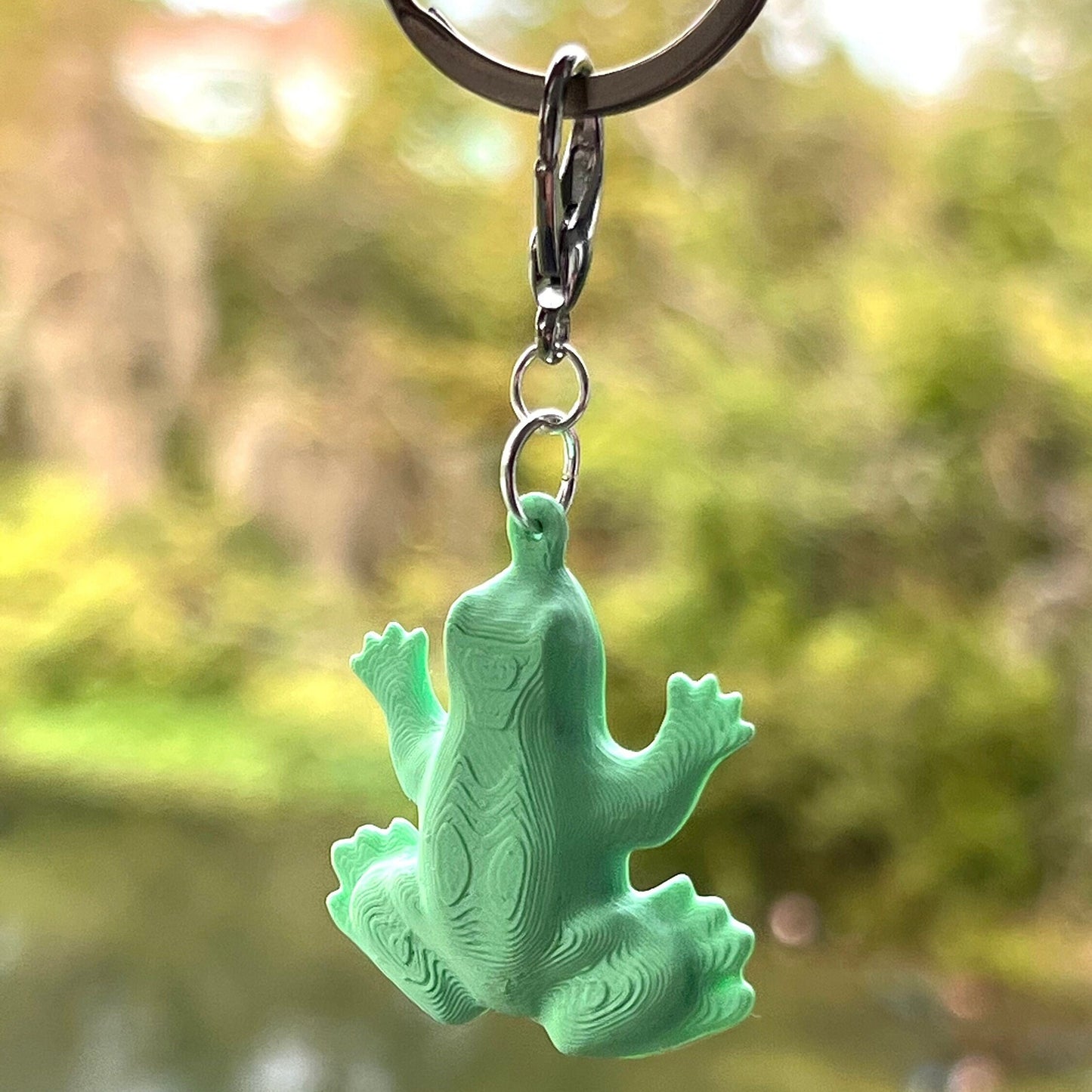 Frog Key chain | 3D Printed Keychain | Green Frog Backpack Accessory