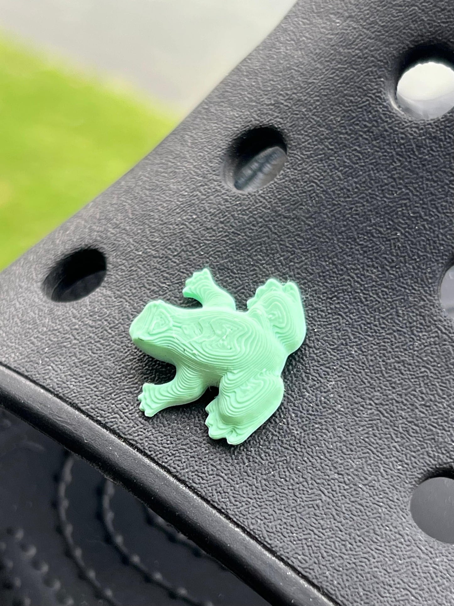 Frog Shoe Charms | Jibbets for Crocs | Shoe Accessory | Green 3D Printed Frog Shoe Charms Jibbetz Gift